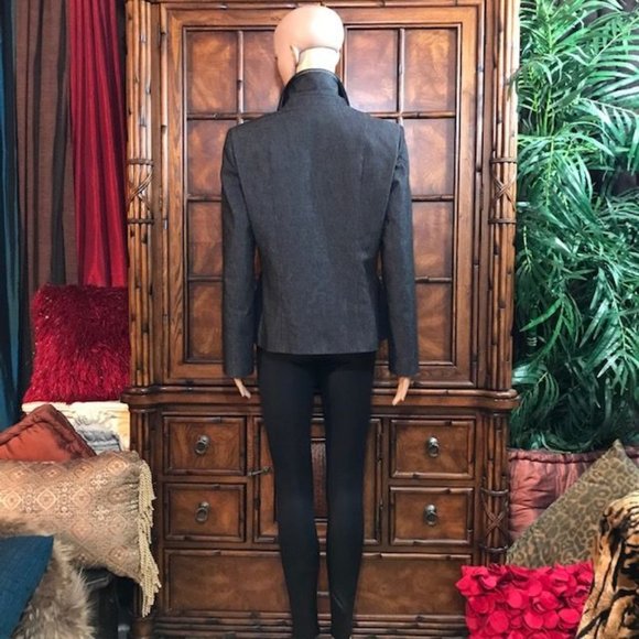 Kasper Black Denim Contrast Stitch Blazer - Picture 6 of 13